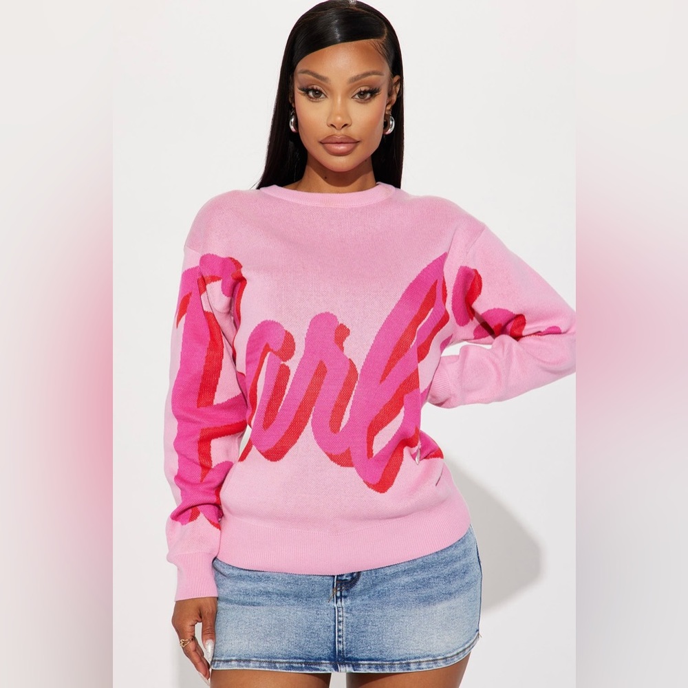 Barbie crewneck sweater, pink